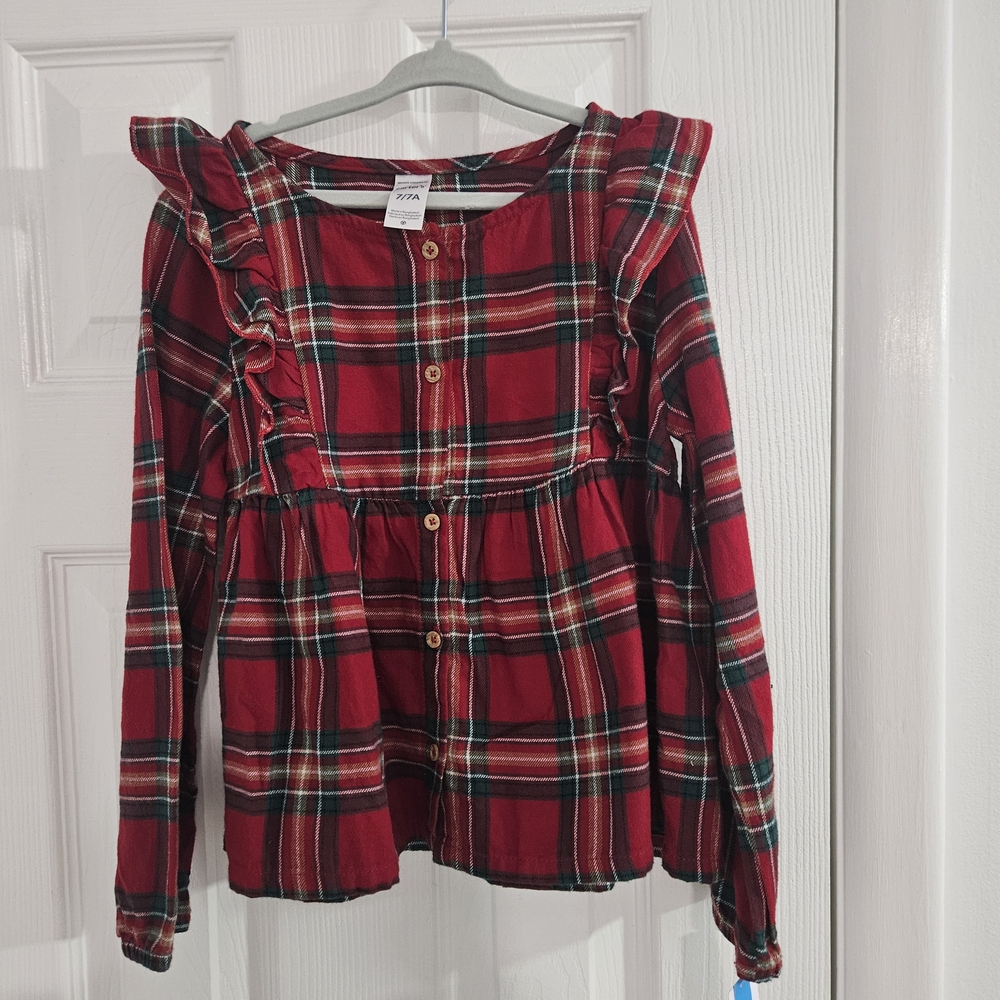 Carter's Vibrant Red Plaid Shirt